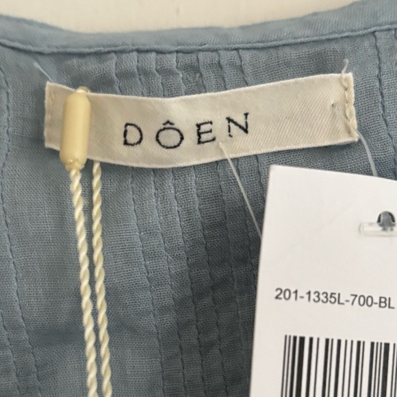 DOEN Henry French Blue Cotton Blouse XXL NWT - Picture 5 of 7